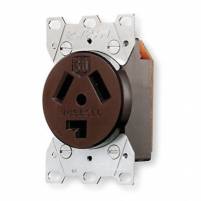 HUBBELL HBL9350 Receptacle Black 30 A 3P3W Back Side 1PK