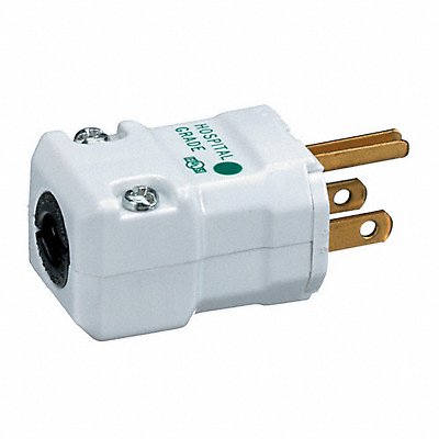 HUBBELL HBL8115V Straight Blade Plug White 15 A Hng 5-15P