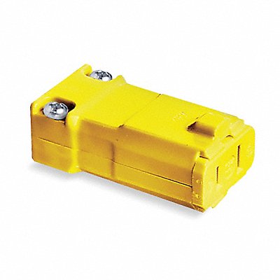 HUBBELL HBL5869VY Straight Blade Connector Yellow 2P2W Elastomer 1-15R