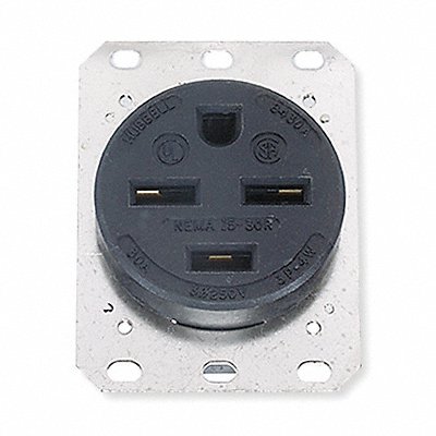 HUBBELL HBL8430A Receptacle Black 30 A 3P4W Back Side 1PK