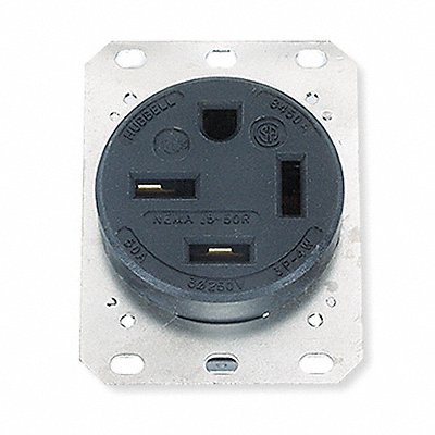 HUBBELL HBL8450A Receptacle Black 50 A 3P4W Back Side 1PK
