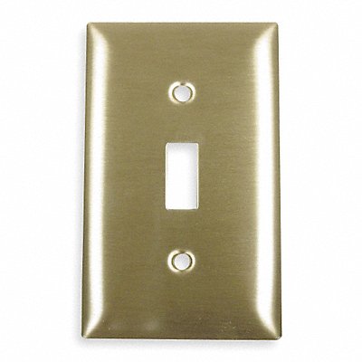 HUBBELL SB1 Tgl Switch Wall Plate Stnd Brass 1Gng Brsh
