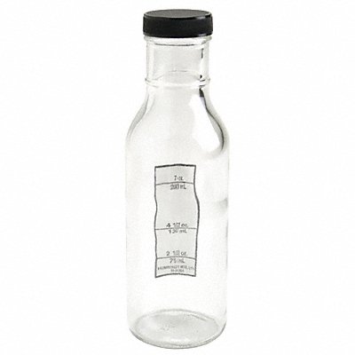 GRAINGER 5ZPY1 Bottle 198 mm H Clear 60.3 mm Dia