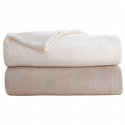 MARTEX 1B06727 D9499 Fleece Blanket Queen 90x90 in Khaki PK4