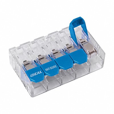 IDEAL 3010L35 Lever Wire Connector Blue/Clear5PortPK50