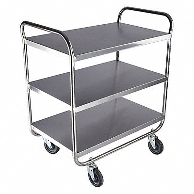 GRAINGER 60EF11 Utility Cart Assembled SS Silver