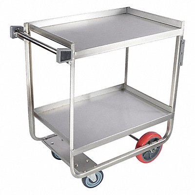 GRAINGER 60EF16 Utility Cart Assembled SS Silver
