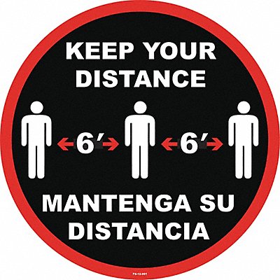 STRANCO INC FS12901 Social Distancing Sign 12 H 12 W PVC