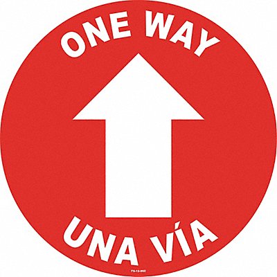 STRANCO INC FS12902 One Way Sign 12 H 12 W PVC Circle