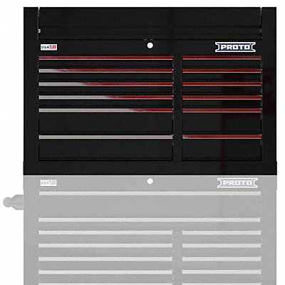 PROTO JSTV4228CD12BK Gloss Black Heavy Duty Top Chest