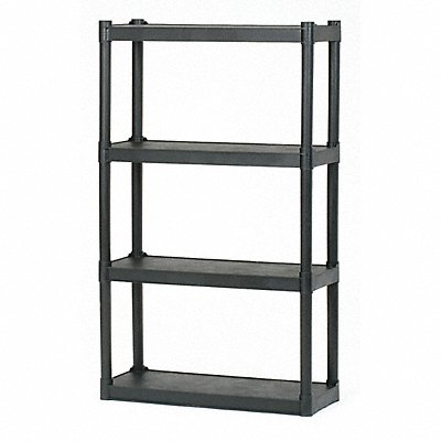 ABILITY ONE 7125020000000 Plastic Shelving Black Open Style HDPE
