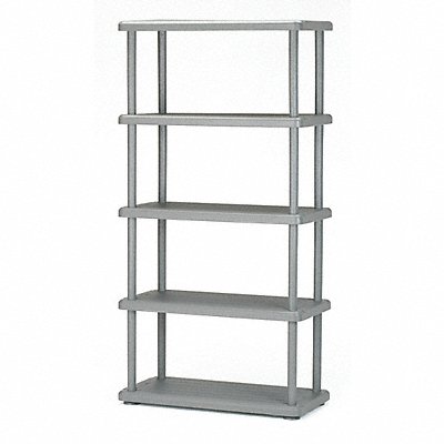 ABILITY ONE 7125020000000 Plastic Shelving Grey Open Style HDPE