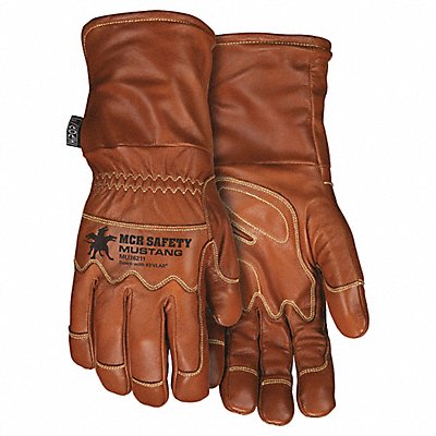 MCR SAFETY MU36211M Leather Gloves Brown M PR