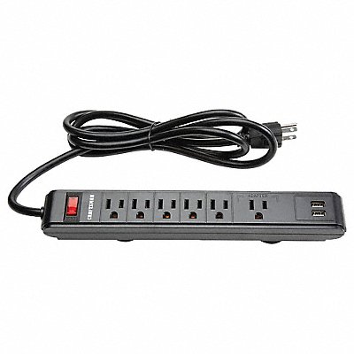 CRAFTSMAN CMST82693 Black Magnetic Power Strip Steel