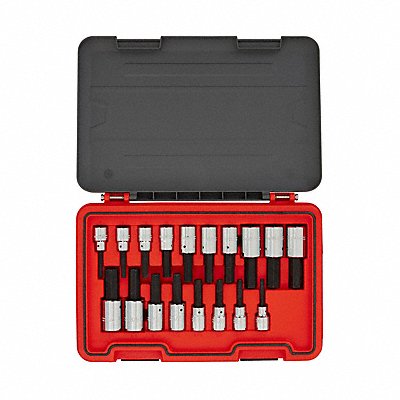 PROTO J54318H Hex Bit Set 1/2 Drive 18pcs. SAE/Metric