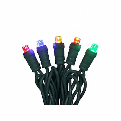GRAINGER 60RG13 StringLights 23.7ft Button 70LEDs Multi