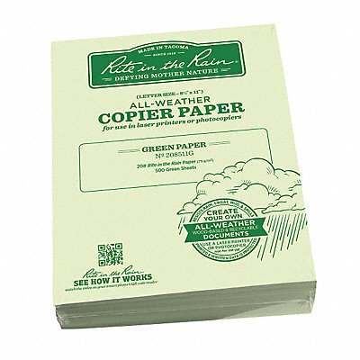 RITE IN THE RAIN 208511G Waterproof Laser Paper 20 lb PK500