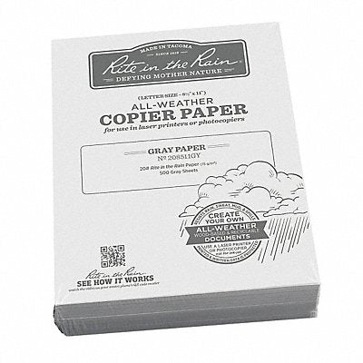 RITE IN THE RAIN 208511GY Waterproof Laser Paper 20 lb PK500