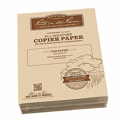 RITE IN THE RAIN 208511T Waterproof Laser Paper 20 lb PK500