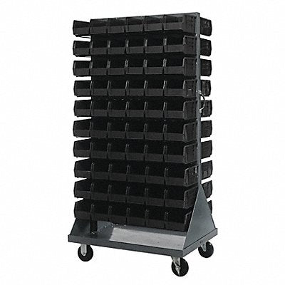 QUANTUM STORAGE SYSTEMS QMD36H230BK Mobile Louvered Floor Rack Steel 120Bins