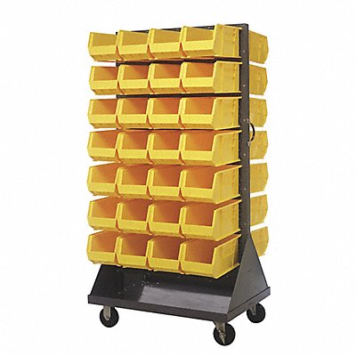 QUANTUM STORAGE SYSTEMS QMD36H240YL Mobile Louvered Floor Rack Steel 56 Bins