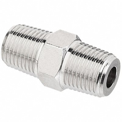 GRAINGER ZUSAPF9018 Hex Nipple Nickel-Plated Brass 1/2 in
