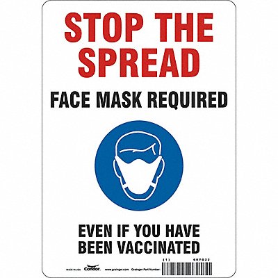 CONDOR 60YG22 Facemask Reminder Safety Sign