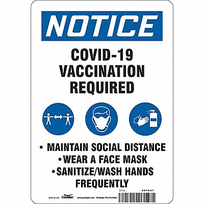 CONDOR 60YG27 Facemask Reminder Safety Sign