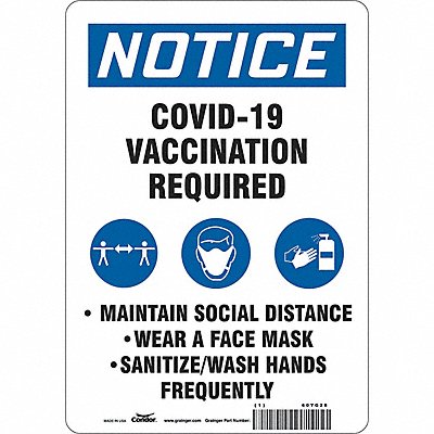 CONDOR 60YG28 Facemask Reminder Safety Sign