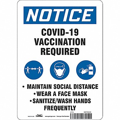 CONDOR 60YG29 Facemask Reminder Safety Sign