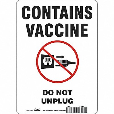CONDOR 60YG35 Vaccine Refrigerator Freezer Sign