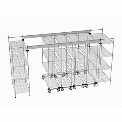 METRO TT14E2448M1848C Overhead Track Shelving Complete Kit