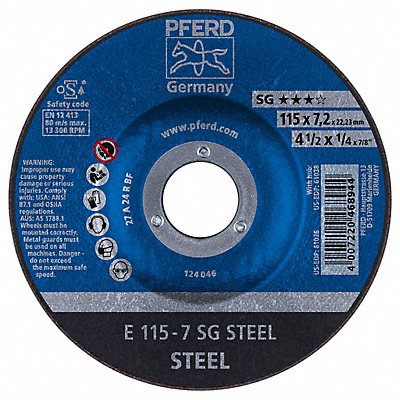 PFERD 61026 Abrasive Cut Off Wheel 4-1/2in 24 Grit