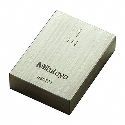 MITUTOYO 611-201-541 CAL Calibrated Gauge Block: Rectangular, 1.0 in Nominal Size, 6 µin Tolerance, AS-1 Grade