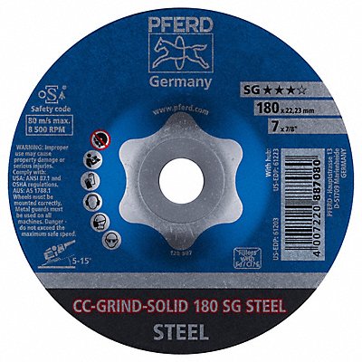 PFERD 61203 Depressed Grinding Wheel 7/8 CN Unthreaded Hole