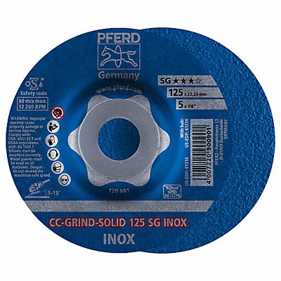 PFERD 61216 Depressed Grinding Wheel 7/8 CN Unthreaded Hole