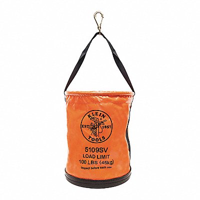 KLEIN TOOLS 5109SV Bucket Bag Vinyl Straight Wall Orange