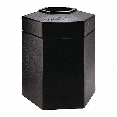 COMMERCIAL ZONE PRODUCTS 737201 Hex Waste Container Black 45 gal.