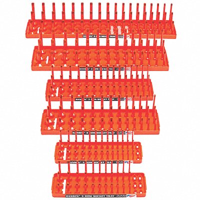 HANSEN 92015 Socket Tray Set Orange Plastic