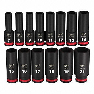 MILWAUKEE 49667008 Impact Socket Set Steel 6-Point 3/8