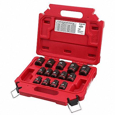 MILWAUKEE 49667013 Impact Socket Set Steel 6-Point 1/2