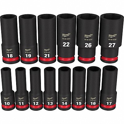 MILWAUKEE 49667014 Impact Socket Set Steel 6-Point 1/2