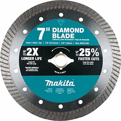 MAKITA E02571 Diamond Blade 7 Dia 8700 RPM Max Speed
