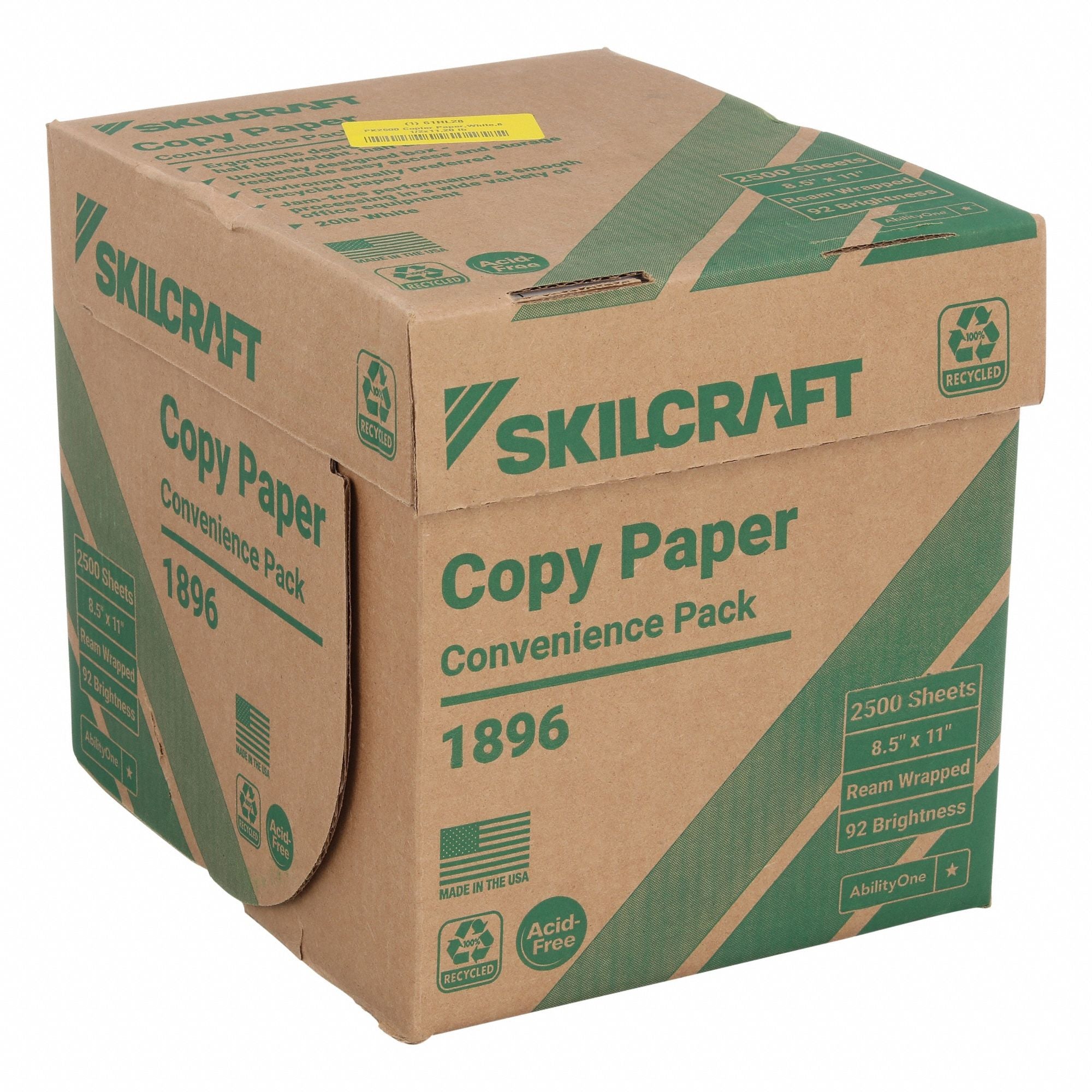 ABILITY ONE 7530020000000 Copier Paper White 8 1/2x11 20 lb PK2500