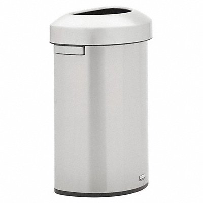 RUBBERMAID COMMERCIAL PRODUCTS 2147550 Garbage Can Half-Round Silver 16 gal