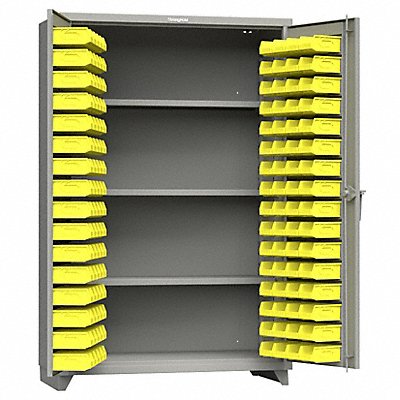 STRONG HOLD 46BS243L Storage Cabinet 75 x48 x24 DstGry 144YellowBns