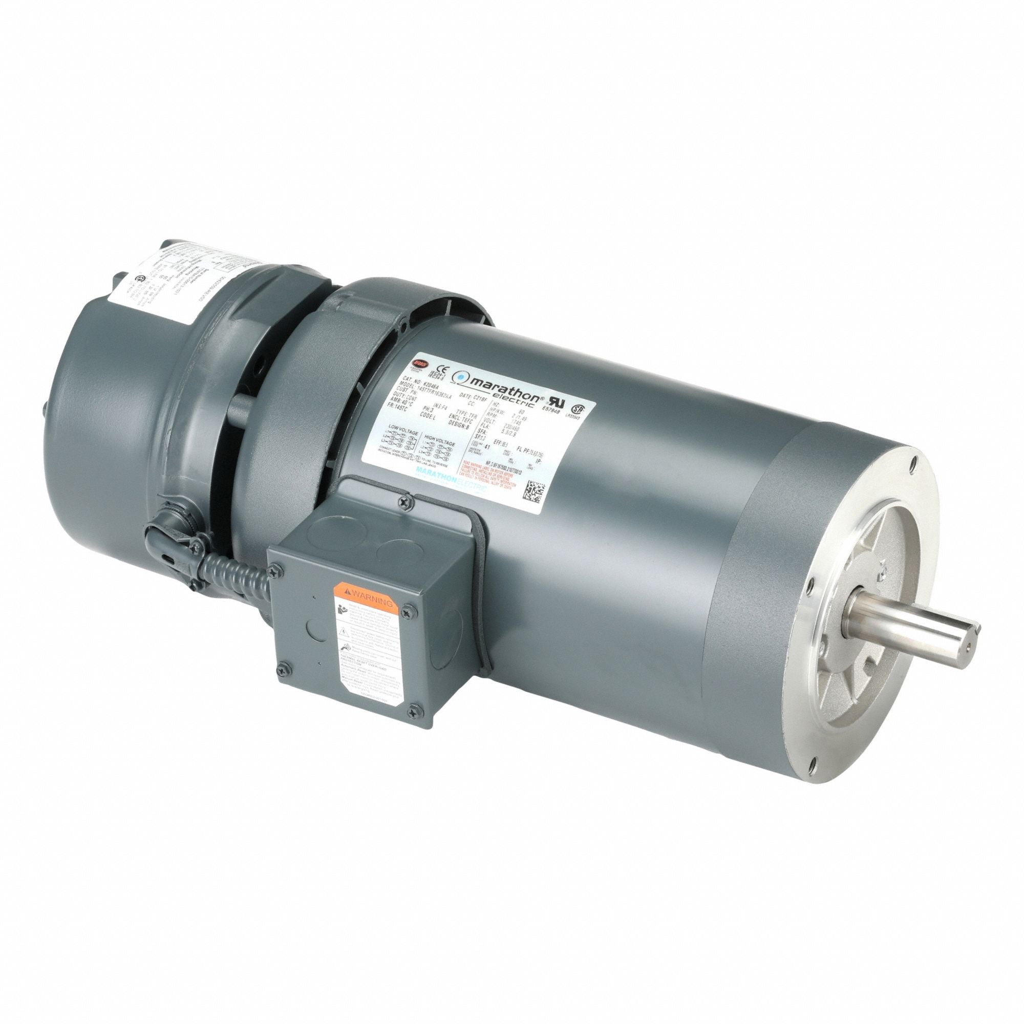 MARATHON MOTORS 145TTFR16362 Brake Motor Three Phase 2 hp 1745 RPM