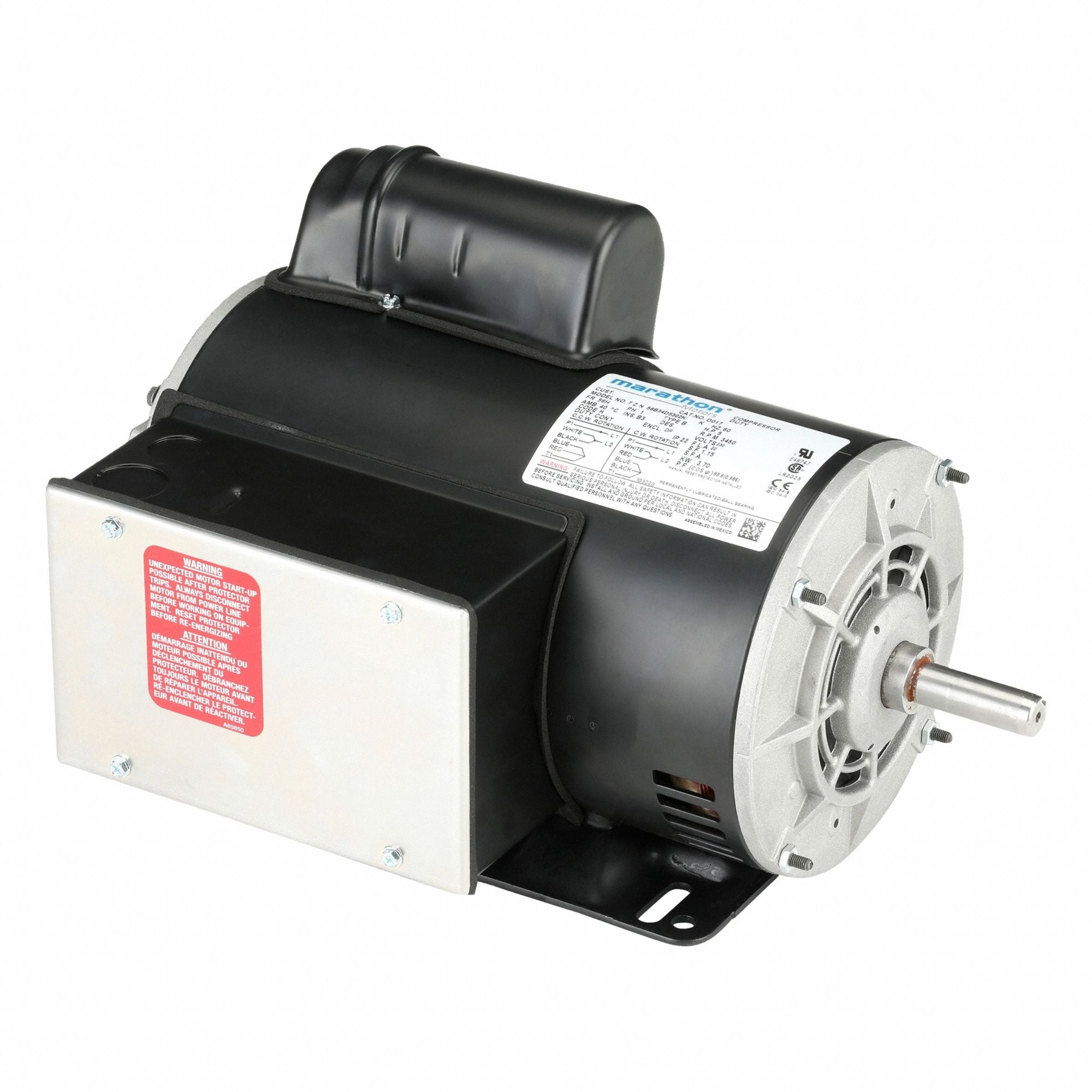 MARATHON MOTORS 056B34D5302 Air Compressor Motor 5 hp 3450 RPM