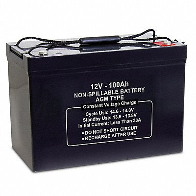 GRAINGER 47025 Sealed Lead Acid Battery 12VDC 100Ah