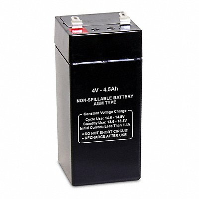 GRAINGER 47026 Sealed Lead Acid Battery 4VDC 4.5Ah